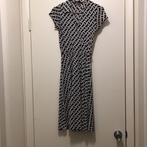 Black and white knee length dress